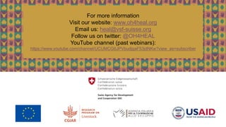 The critical crossroads of animal, human, and environmental health: Scaling up One Health