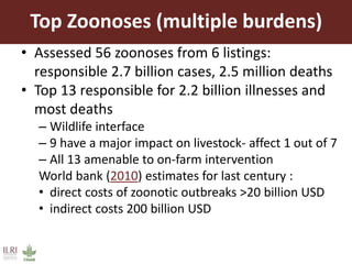 One Health approaches to different problems: Work at the International Livestock Research Institute