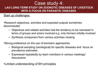 EcoHealth and One Health – Moving from concepts to implementation: “Learning by doing” through case studies