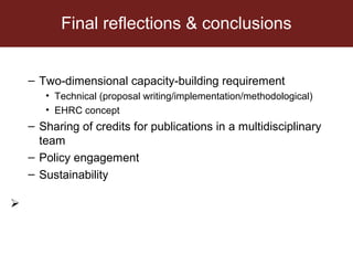 EcoHealth and One Health – Moving from concepts to implementation: “Learning by doing” through case studies