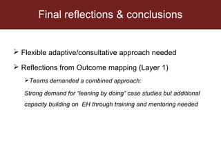 EcoHealth and One Health – Moving from concepts to implementation: “Learning by doing” through case studies