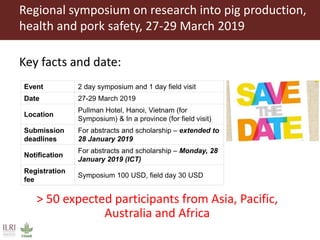 Regional symposium on pig research and ILRI One Health activities updates Q1 2019