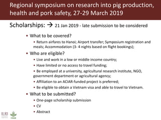 Regional symposium on pig research and ILRI One Health activities updates Q1 2019