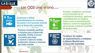 Los ODS uno a uno….
(Benavides, 2017)
 