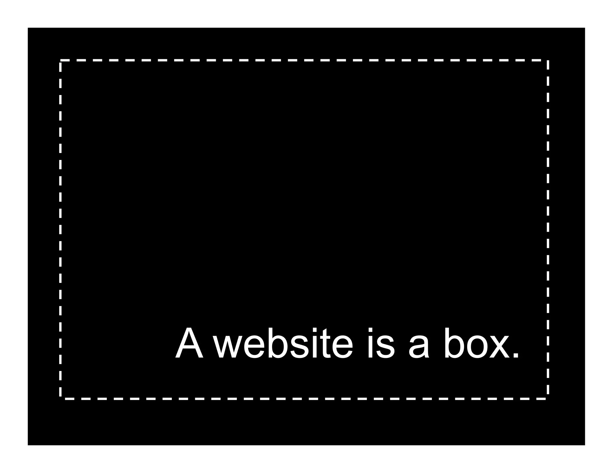 A website is a box.
 