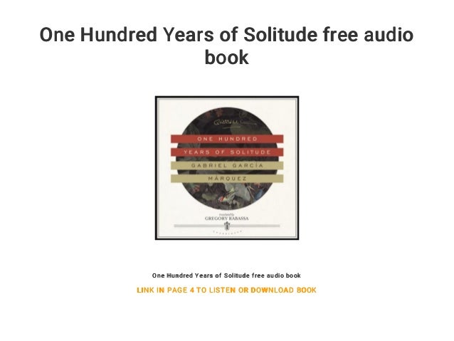 One hundred years of solitude free audiobook