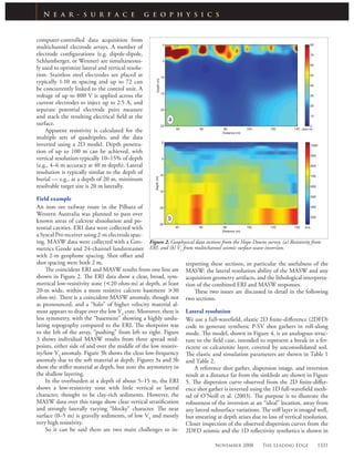 Lateral resolution and lithological interpretation of surface wave profi ling