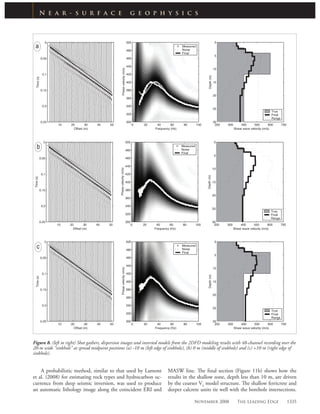 Lateral resolution and lithological interpretation of surface wave profi ling