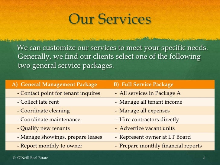 O'Neill Real Estate Property Management Services