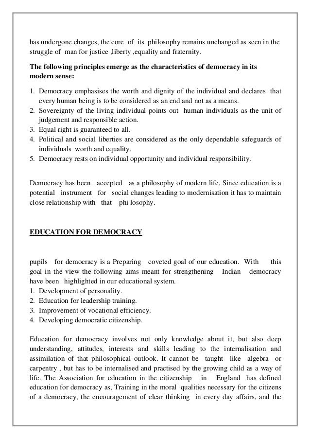 Democracy and education b.ed notes picture