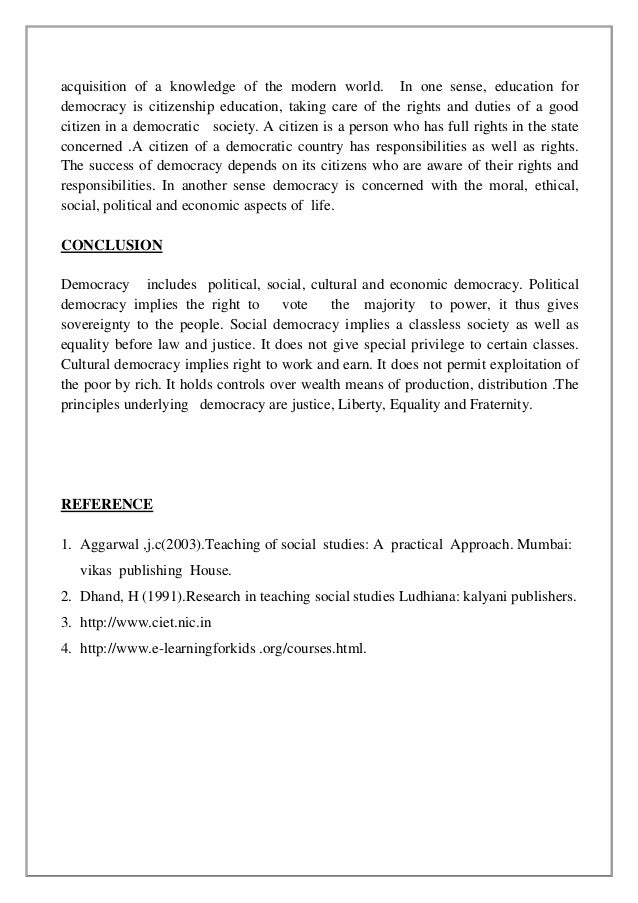 Assignment on education and democracy image