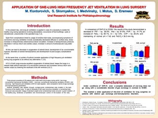 APPLICATION OF ONE-LUNG HIGH FREQUENCY JET VENTILATION IN LUNG SURGERY
                        M. Kontorovich, S. Skornyakov, I. Medvinsky, I. Motus, D. Eremeev
                                                                                                 Ural Research Institute for Phthiziopulmonology


                                                    Introduction
                                                     Introduction                                                                                                                                                                       Results
This template, which we hope you will find useful, has a format of 91 cm w x 122 cm h (portrait/vertical-shape). It can be used to create your E-poster, as
well as the presentformat corresponds to Arch E.
   In for printing. This day, one-lung jet ventilation is applied in case of a necessity to isolate the                                                                  In comparison of OHFJV to OCMV, the results of the study demonstrated a
healthy lung duringthe usual , basic sections that are usually available on posters. You are welcome to make any changes you wish. or suggest
We have put on this template operations involving abscedation, occurrence of fluid buildings, cysts We
                                                                                                                                                                       decrease of: PIP – by 26.5%; Pes – by 81.6%; PVR – by 41.7%, an
you use keep black text against a light background sooperated to read. (1,2).
retrostenosis pneumonitis in the that it is easy lung                                                                                                                  increase of: PaO2 – by 66.1%; CI – by 1.0%; CVP – by 28.3% and
The boxes around the text will automatically fit the text you type, and if you click on the text, you can use the little handles that appear to stretch or             maintaining of normal рН = 7.42 and РаСО2 = 36.5 mm Hg.
squeeze the text boxes to whatever size you want. If you need just a little endotra-heal type, go to format-line spacing and reduce it to 90 or even
   Apart from complications linked to usage of more room for your tubes, accompanying symptoms of
85%.
convective one-lung ventilation include considerably decreased diffusion in surface area, sharp
The dotted lines through the center of the piece will not print, theyblood circulation, increase in transpulmonary them, and a little
increase in intrapulmonary arteriovenous are for alignment. You can move them around by clicking and holding pressure,
box will tell you where they are on the page. Use them to get your pictures or text boxes aligned together.
decrease in venous return and cardiac output, increase in amount of extravascular lung water
(3,5).
How to bring things in from Excel® and Word®

Excel- select the chart, hit edit-copy, and then edit-paste into PowerPoint®. The chart can then be stretched to fit as required. If you need to edit parts of
the All this can lead to decrease in oxygenation of arterial which PowerPoint will not recognize an used font and may print
    chart, it can be ungrouped. Watch out for scientific symbols used in imported charts, blood, development of as a uncorrectable
improperly if we don’t have the font installed on our system. It is best to use the Symbol font for scientific characters.
hypoxia, disorders of central hemodynamics and development of post-surgery complications
(4,5,6).
Word- select the text to be brought into PowerPoint, hit edit-copy, then edit-paste the text into a new or existing text block. This text is editable. You can
change the size, color, etc. in format-text. We suggest you not put shadows on smaller text. Stick with Arial and Times New Roman fonts so your
collaborators will have them.
   At the same time, a number of authors consider application of high frequency jet ventilation                                                                                   CMV        OCMV        OHFJV                              CMV        OCMV        OHFJV
Scans                                                                                                                                                                                                                                                                                                 CMV        OCMV        OHFJV
during lung surgeries to be without any alternative (1,2,5).
We need images to be 72 to 100 dpi in their final size, or use a rule of thumb of 2 to 4 megabytes of uncompressed .tif file per square foot of image. For
instance, a 3x5 photo that will be 6x10 in size on the final poster should be scanned at 200 dpi.
   HFJV of both lungs ensures excellent oxygenation of arterial blood, keeps the lungs in a
We prefer that you import tif or jpg images into PowerPoint. Generally, if you double click on an image to open it in venous return andit tells
relaxed state without execution of a recruitment maneuver and increases Microsoft Photo Editor, and
you the image is too large, then it is too large for PowerPoint to handle too. We find that images 1200x1600 pixels or smaller work very well. Very large
cardiac show on your screen but PowerPointworkloadthem.the left ventricle (2,6,7).
images may output by lowering the cannot print of

Preview: To see your in poster in actual size, go to view-zoom-100%. Posters to be printed at 200% need to be viewed at 200%.



                                                                                                                                                                                    CMV        OCMV        OHFJV                          CMV       OCMV         OHFJV                                CMV        OCMV         OHFJV


                                                             Methods
     Three groups consisting of 50 patients who under-went lung surgery during which two-lungs
  conventional mechanical ventilation (CMV), one-lung conventional mechanical ventilation (OCMV) and
  one-lung high frequency jet ventilation (OHFJV) were applied, were compared in terms of gas exchange
                                                                                                                                                                                                                       Conclusions
  and hemodynamics parameters.                                                                                                                                         Under conditions of OHFJV, even a complete atelectasis of one lung does not
     Artificial ventilation was applied through a single-lumen endotracheal tube located in the main                                                                 go along with a considerable disorder of gas exchange in contrast to OCMV.
  bronchus of the healthy lung. In case of necessity of left main bronchus intubation, a correcting triple
  maneuver was executed. Usage of standard single-lumen endotracheal tubes ensured a good isolation of
  the healthy lung, facileness of sanitation and bronchoscopic control of the location of the tube.
                                                                                                                                                                       This enabled a wider application of this kind of ventilation for lung surgeries on
                                                                                                                                                                     patients with distinct gas exchange and hemodynamics disorders.



                                                                                                                                                                 1
                                                                                                                                                                                                                                     Bibliography
                                                                                                                                                                     K.Wiedemann, C.Mannle, M.Layer. Jet ventilation in thoracic surgery. / Anasthesiologie & Intensivmedizin.-2002.-№43.-p. 527.
                                                                                                                                                                 2   Б.Д. Зислин, М.Б. Конторович, А.В. Чистяков. Высокочастотная струйная искусственная вентиляция лёгких / Екате-ринбург, 2010.-311 с.
                                                                                                                                                                 3   P.F.Allan, E.C.Osborn, K.K.Chung [et al.]. High-frequency percus-sive ventilation revisited. / J.Burn Care Res.-2010, Jul-Aug.-№ 31(4).-р.510-520.
                                                                                                                                                                 4   L.Blanch, J.Villar, J.López-Aguilar. High-frequency percussive ventilation - an old mode with a great future. / Crit.Care Med.-2009, May.-№37(5).- р.1810-1811
                                                                                                                                                                 5   В.Л.Кассиль, М.А.Выжигина, Г.С.Лескин. Искусственная и вспомогательная вентиляция лёгких / М.: Медицина, 2004.- 479с.

                                                                                                                                                                 6   H.Misiolek, P.Knapik, J.Swanevelder [et al.]. Comparison of double-lung jet ventilation and one-lung ventilation for thoracotomy / Euro-pean Journal of Anaesthesiology.-2008,
                                                                                                                                                                     Jan.-V.25.- Issue 1.-p.15-21.
                                                                                                                                                                 7   H.Misiolek, P.Knapik, H.Kucia [et al.]. Haemodynamics, gas exchange and surgical conditions during bilateral high frequency jet ventila-tion in lung surgery / European Journal of
                                                                                                                                                                     Anaesthesiology.-2006, June-V.23.-Issue 7.-p.75.
 