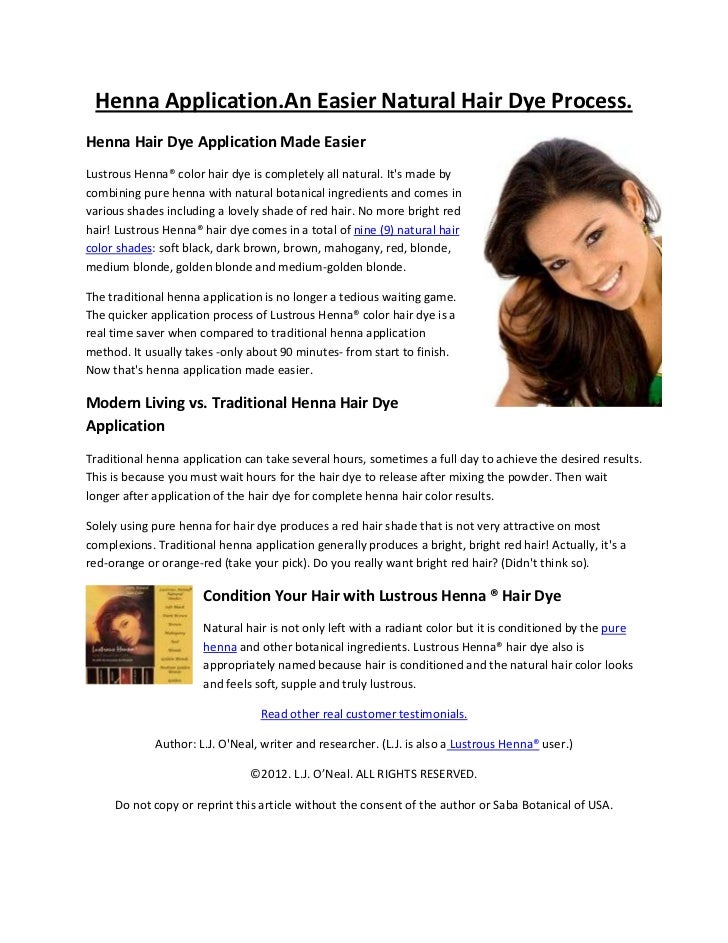 Henna Application An Easier Natural Hair Dye Process