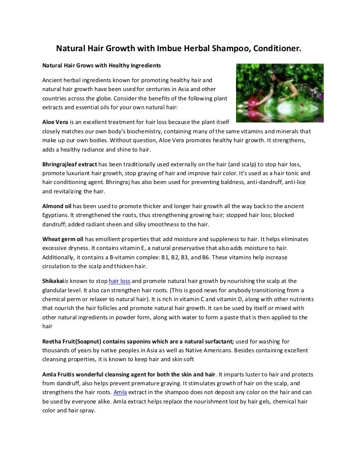 Natural Hair Growth With Imbue Herbal Shampoo Conditioner