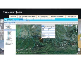 Усны платформ
Портал Хур тунадасны анализ 3D Понарам Видео ажиглалт Усны судалгаа
 