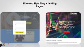 Sitio web Tipo Blog + landing
Pages
 