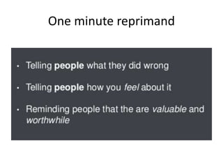 One minute reprimand
 