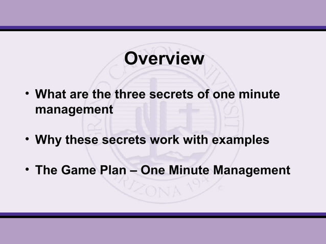 One Minute Manager Presentation PPT one-minute-manager-presentation-ppt
