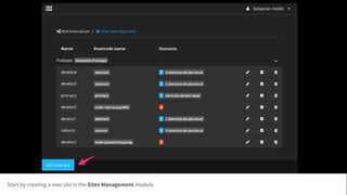 Start by creating a new site in the Sites Management module
 