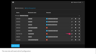 The new site will need a bit of configuration
 