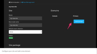 Configure your site and add a new domain
 