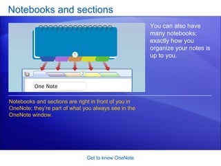 One Note 2007 Get To Know One Note | PPT