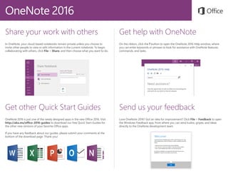 OneNote 2016 Quick Start Guide | PDF