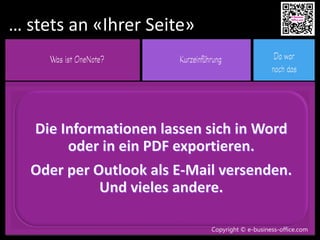 Copyright © e-business-office.com
… stets an «Ihrer Seite»
Copyright © e-business-office.com
 