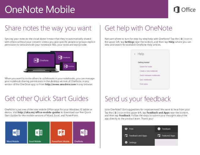 Microsoft Onenote Mobile Quick Start Guide