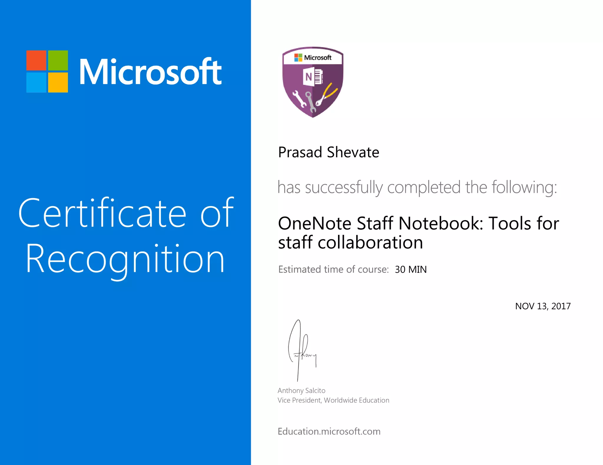 Microsoft Certificate One note staff notebook tools for staff ...