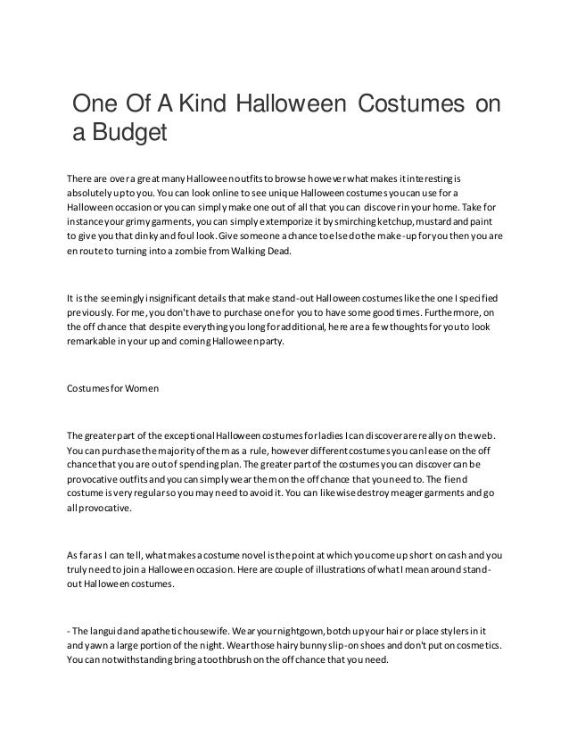 one of a kind halloween costumes on a budget there are overa great manyhalloweenoutfitstobrowse howeverwhatmakesitinterest