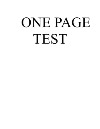 ONE PAGE
 TEST
 