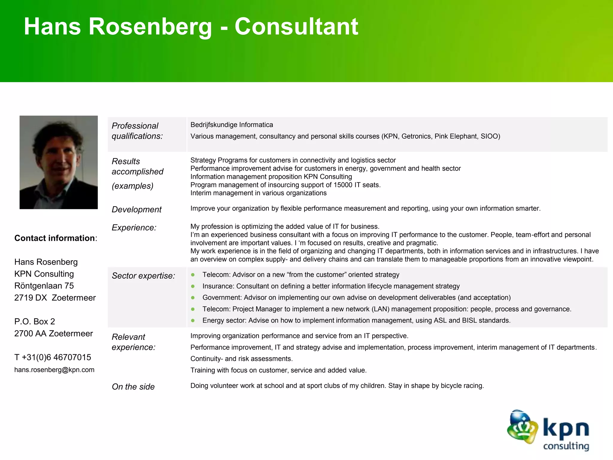 CV Hans Rosenberg | PPTX