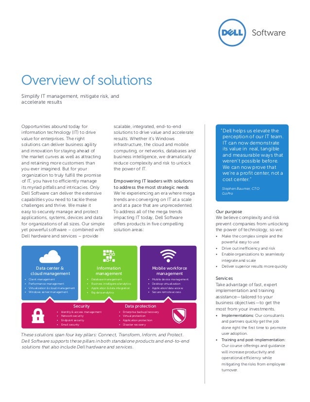 Dell Software Solutions Overview
