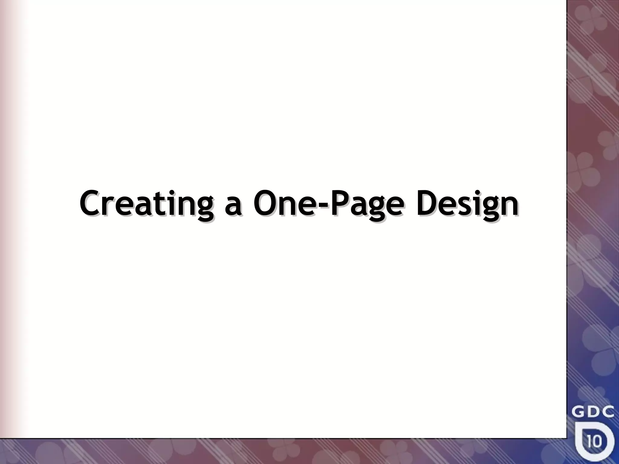 One pagedesigns | PPT