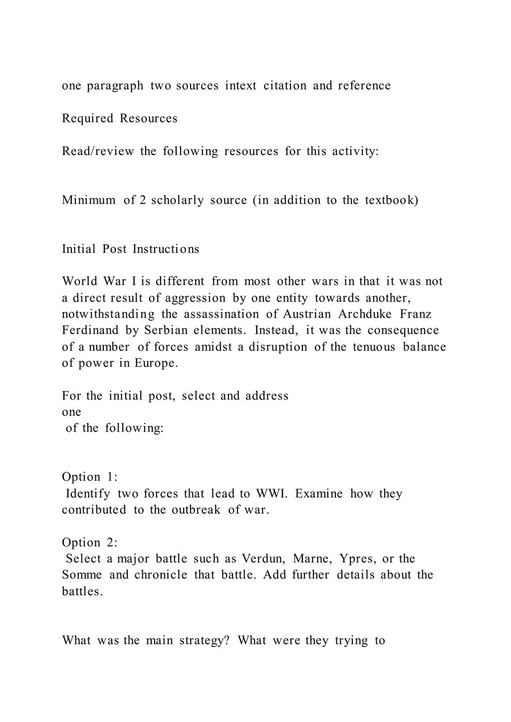 one paragraph two sources intext citation and reference Required PDF