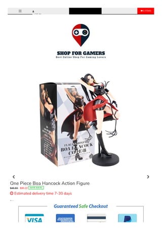 0 ITEMS
LOG IN
Color
With Box
Sale Ends Once The Timer Hits Zero!
Item Type: Model
One Piece Boa Hancock Action Figure
$46.83 $30.22 SAVE $16.61
 Estimated delivery time 7-30 days
 