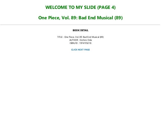 Read Pdf Books One Piece Vol Bad End Musical Full