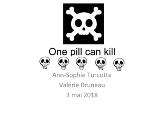 One pill can kill
Ann-Sophie Turcotte
Valérie Bruneau
3 mai 2018
 