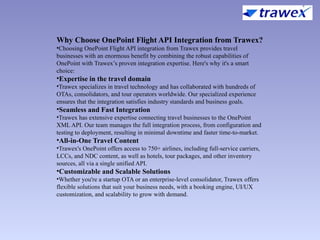 ONEPOINT FLIGHT API INTEGRATION | AIRLINE TICKET API | PPTX