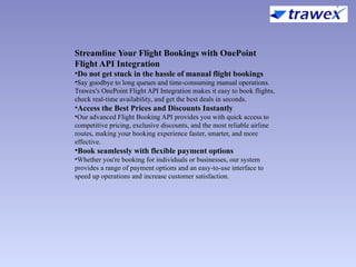 ONEPOINT FLIGHT API INTEGRATION | AIRLINE TICKET API | PPTX