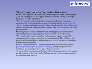 ONEPOINT FLIGHT API INTEGRATION | AIRLINE TICKET API | PPTX