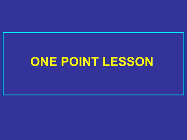 ONE POINT LESSONS-part1 .ppt, OPL TPM JH | PPT
