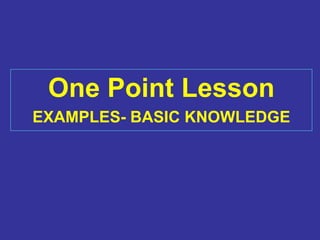 ONE POINT LESSONS-part1 .ppt, OPL TPM JH | PPT