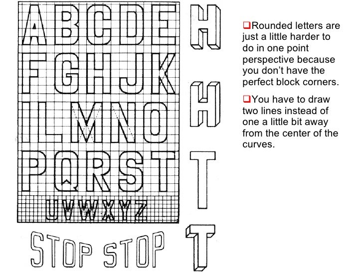 letters on grid paper