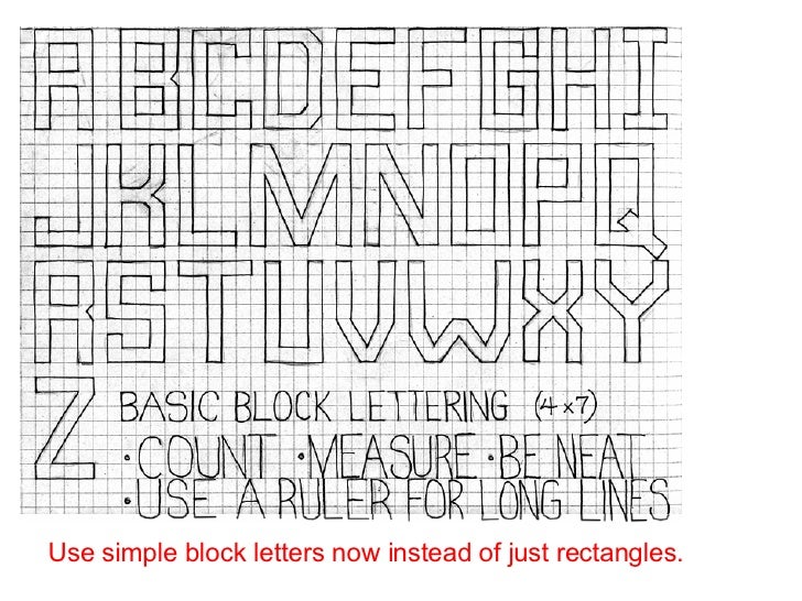 one pt lettering graph paper letters