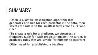 What Is Oner Algorithm? _ Solved What is one algorithm mentioned in the ...