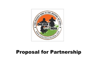 Proposal for Partnership
 