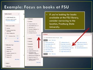

If you’re looking for books
available at the FSU library,
consider narrowing to the
location, Frostburg State
University.

 