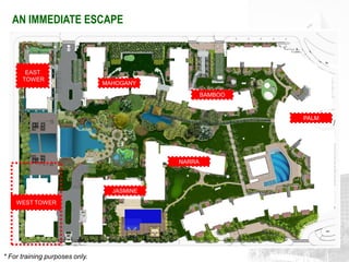 AN IMMEDIATE ESCAPE



       EAST
      TOWER
                                MAHOGANY

                                                    BAMBOO



                                                             PALM




                                            NARRA




                                  JASMINE

    WEST TOWER




* For training purposes only.
 